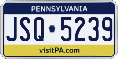PA license plate JSQ5239