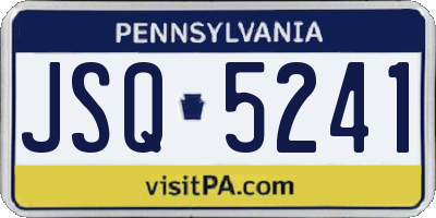PA license plate JSQ5241