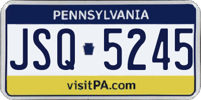 PA license plate JSQ5245