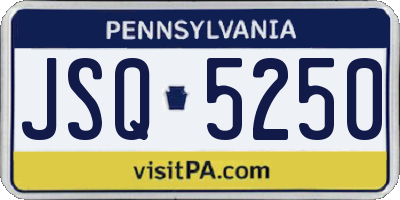 PA license plate JSQ5250