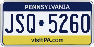 PA license plate JSQ5260