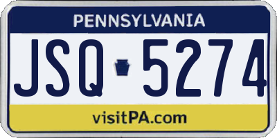 PA license plate JSQ5274