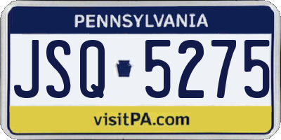 PA license plate JSQ5275