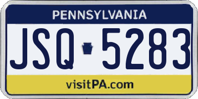 PA license plate JSQ5283
