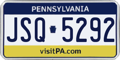 PA license plate JSQ5292