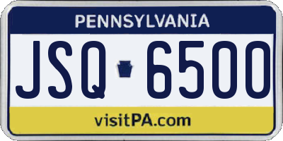 PA license plate JSQ6500