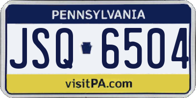 PA license plate JSQ6504