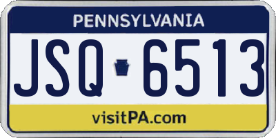 PA license plate JSQ6513