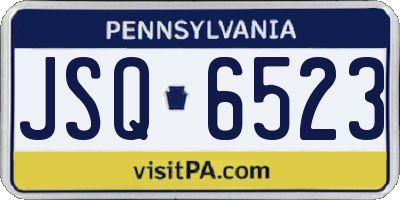PA license plate JSQ6523