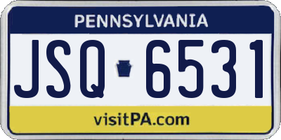PA license plate JSQ6531
