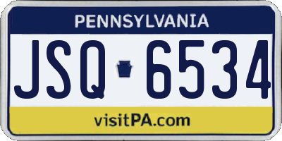 PA license plate JSQ6534