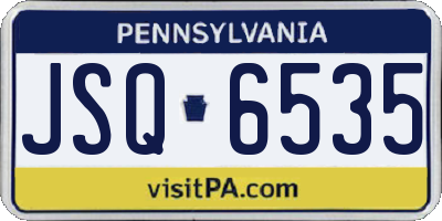 PA license plate JSQ6535