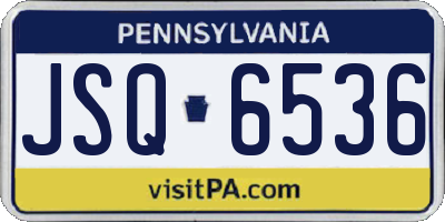 PA license plate JSQ6536