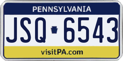 PA license plate JSQ6543