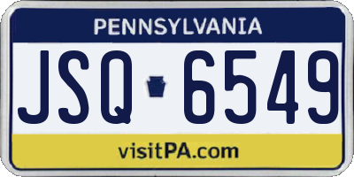 PA license plate JSQ6549