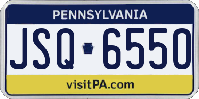 PA license plate JSQ6550