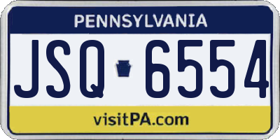 PA license plate JSQ6554