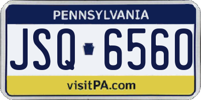 PA license plate JSQ6560