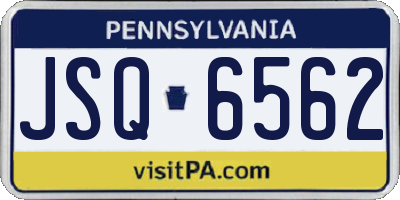 PA license plate JSQ6562