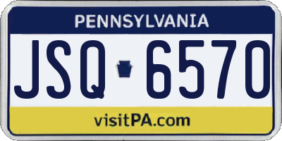 PA license plate JSQ6570
