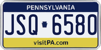 PA license plate JSQ6580