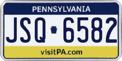 PA license plate JSQ6582