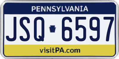 PA license plate JSQ6597