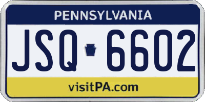 PA license plate JSQ6602