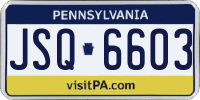 PA license plate JSQ6603