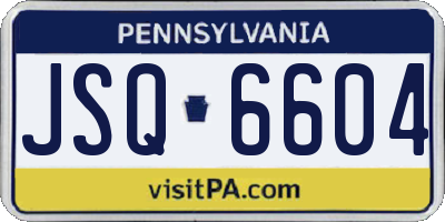 PA license plate JSQ6604