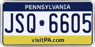 PA license plate JSQ6605