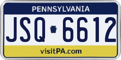 PA license plate JSQ6612
