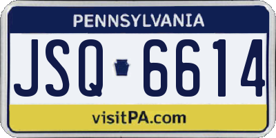 PA license plate JSQ6614