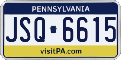 PA license plate JSQ6615