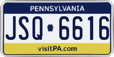PA license plate JSQ6616