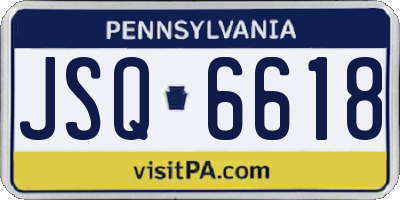 PA license plate JSQ6618