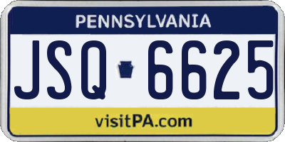 PA license plate JSQ6625