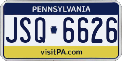 PA license plate JSQ6626