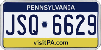 PA license plate JSQ6629