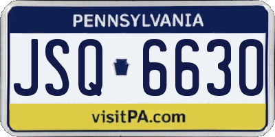 PA license plate JSQ6630
