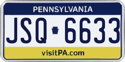 PA license plate JSQ6633