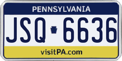 PA license plate JSQ6636