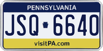 PA license plate JSQ6640