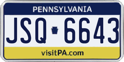PA license plate JSQ6643