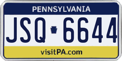 PA license plate JSQ6644