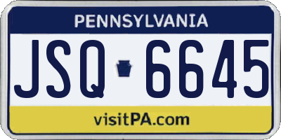 PA license plate JSQ6645