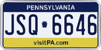 PA license plate JSQ6646