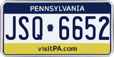 PA license plate JSQ6652
