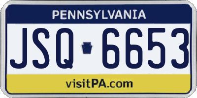 PA license plate JSQ6653