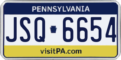 PA license plate JSQ6654
